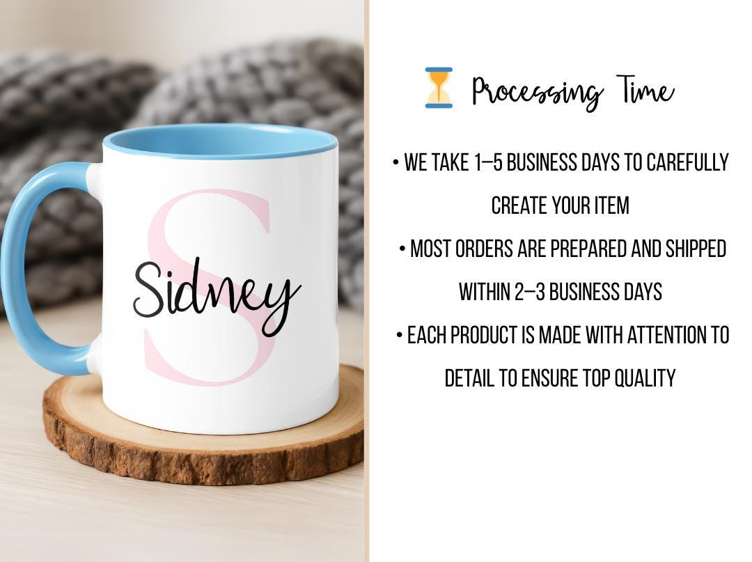 Custom Name & Initial Mug| Personalized Coffee Cup with Name| Monogram Name Mug Gift| Birthday, Christmas, Mother's Day,Bridesmaid Gift Idea