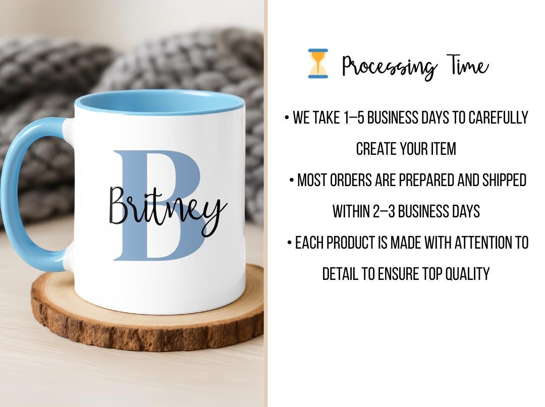 Custom Name & Initial Mug| Personalized Coffee Cup with Name| Monogram Name Mug Gift| Birthday, Christmas, Mother's Day,Bridesmaid Gift Idea