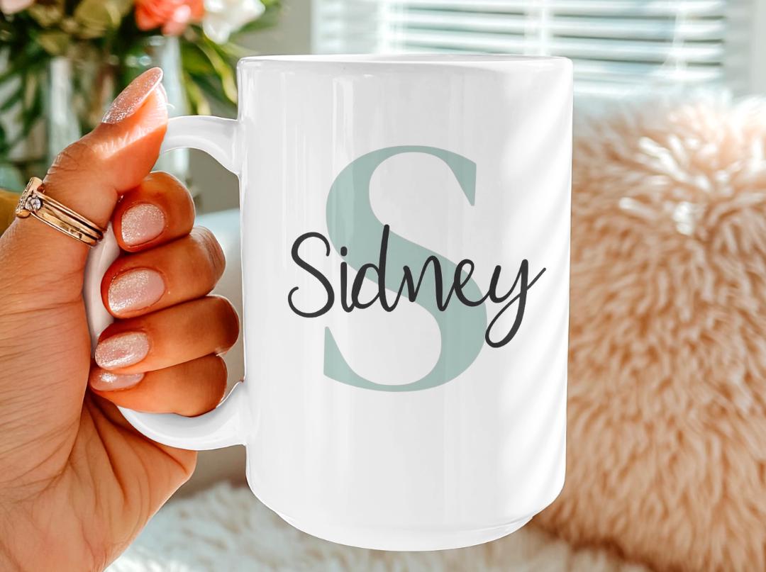 Custom Name & Initial Mug| Personalized Coffee Cup with Name| Monogram Name Mug Gift| Birthday, Christmas, Mother's Day,Bridesmaid Gift Idea