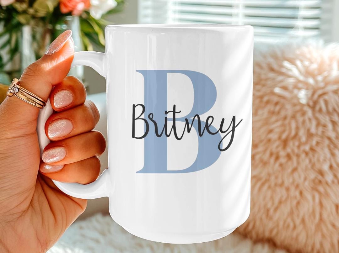 Custom Name & Initial Mug| Personalized Coffee Cup with Name| Monogram Name Mug Gift| Birthday, Christmas, Mother's Day,Bridesmaid Gift Idea