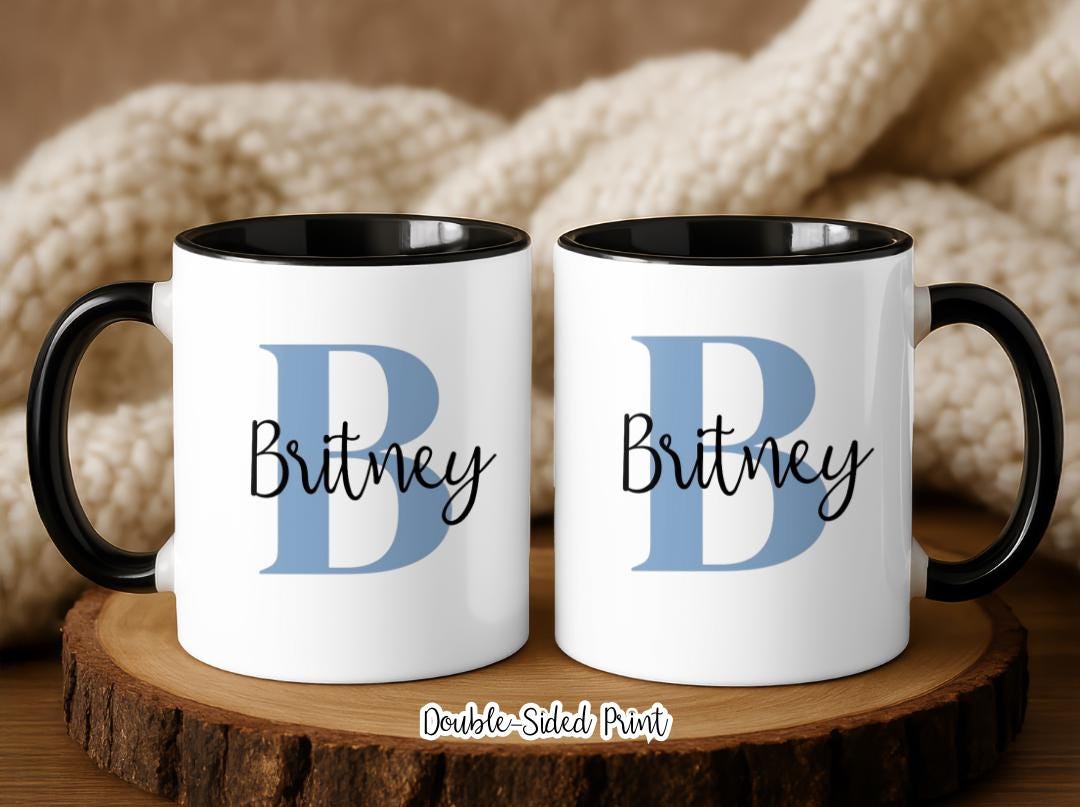 Custom Name & Initial Mug| Personalized Coffee Cup with Name| Monogram Name Mug Gift| Birthday, Christmas, Mother's Day,Bridesmaid Gift Idea