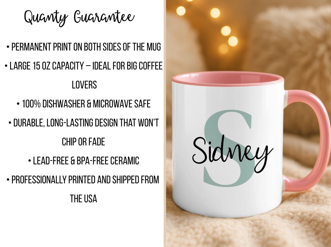 Custom Name & Initial Mug| Personalized Coffee Cup with Name| Monogram Name Mug Gift| Birthday, Christmas, Mother's Day,Bridesmaid Gift Idea