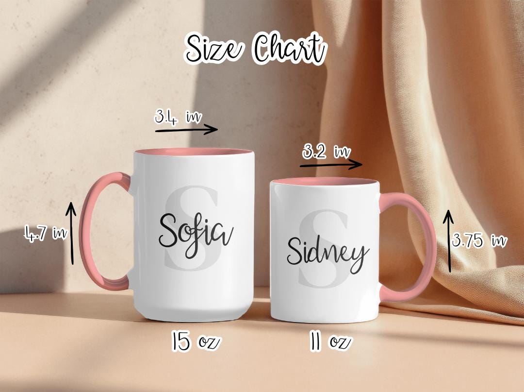 Custom Name & Initial Mug| Personalized Coffee Cup with Name| Monogram Name Mug Gift| Birthday, Christmas, Mother's Day,Bridesmaid Gift Idea