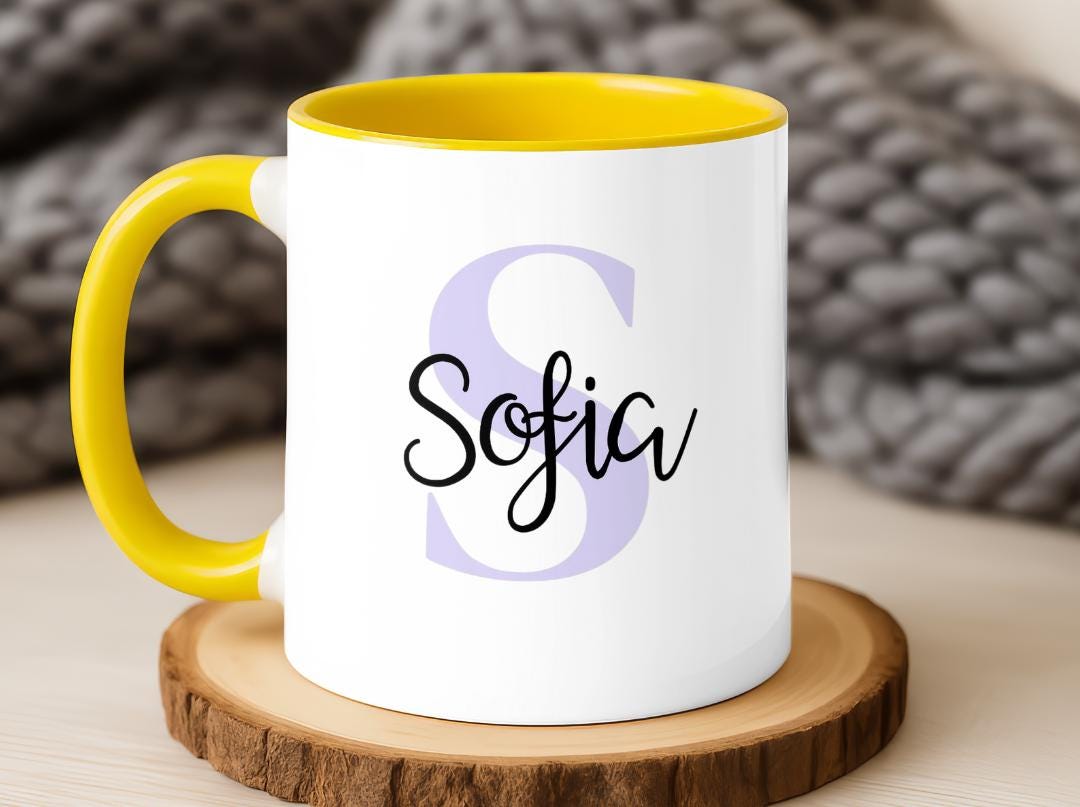 Custom Name & Initial Mug| Personalized Coffee Cup with Name| Monogram Name Mug Gift| Birthday, Christmas, Mother's Day,Bridesmaid Gift Idea