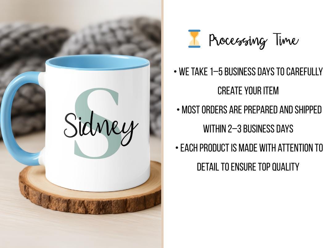 Custom Name & Initial Mug| Personalized Coffee Cup with Name| Monogram Name Mug Gift| Birthday, Christmas, Mother's Day,Bridesmaid Gift Idea