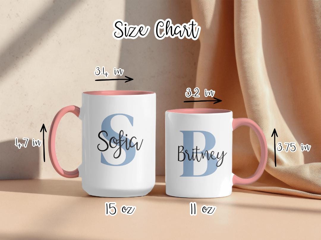 Custom Name & Initial Mug| Personalized Coffee Cup with Name| Monogram Name Mug Gift| Birthday, Christmas, Mother's Day,Bridesmaid Gift Idea