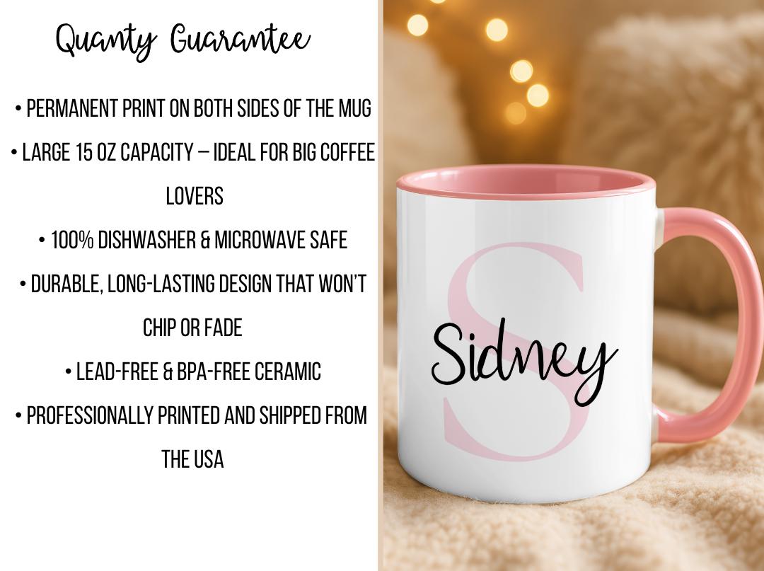 Custom Name & Initial Mug| Personalized Coffee Cup with Name| Monogram Name Mug Gift| Birthday, Christmas, Mother's Day,Bridesmaid Gift Idea