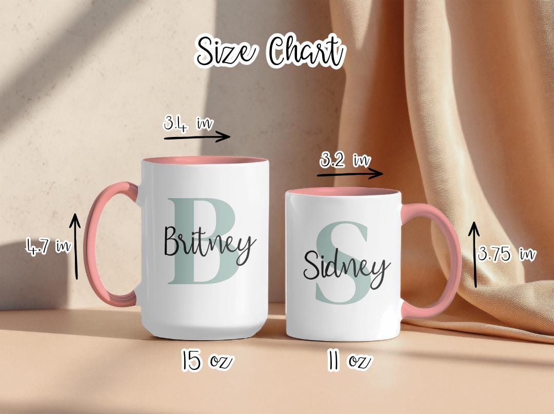 Custom Name & Initial Mug| Personalized Coffee Cup with Name| Monogram Name Mug Gift| Birthday, Christmas, Mother's Day,Bridesmaid Gift Idea