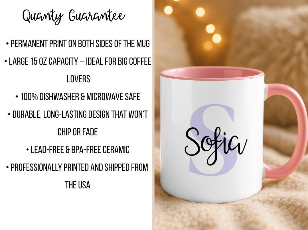 Custom Name & Initial Mug| Personalized Coffee Cup with Name| Monogram Name Mug Gift| Birthday, Christmas, Mother's Day,Bridesmaid Gift Idea