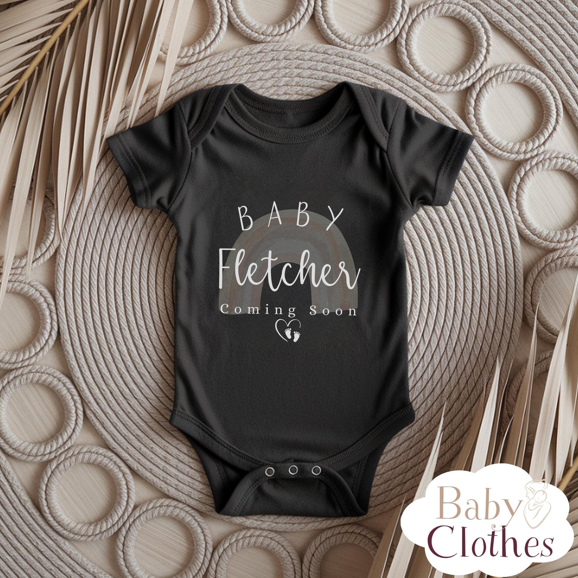 Personalised Pregnancy Announcement Baby Bodysuit, Pregnancy Reveal Baby Grow, Custom Baby Due 2026, Baby Coming Soon