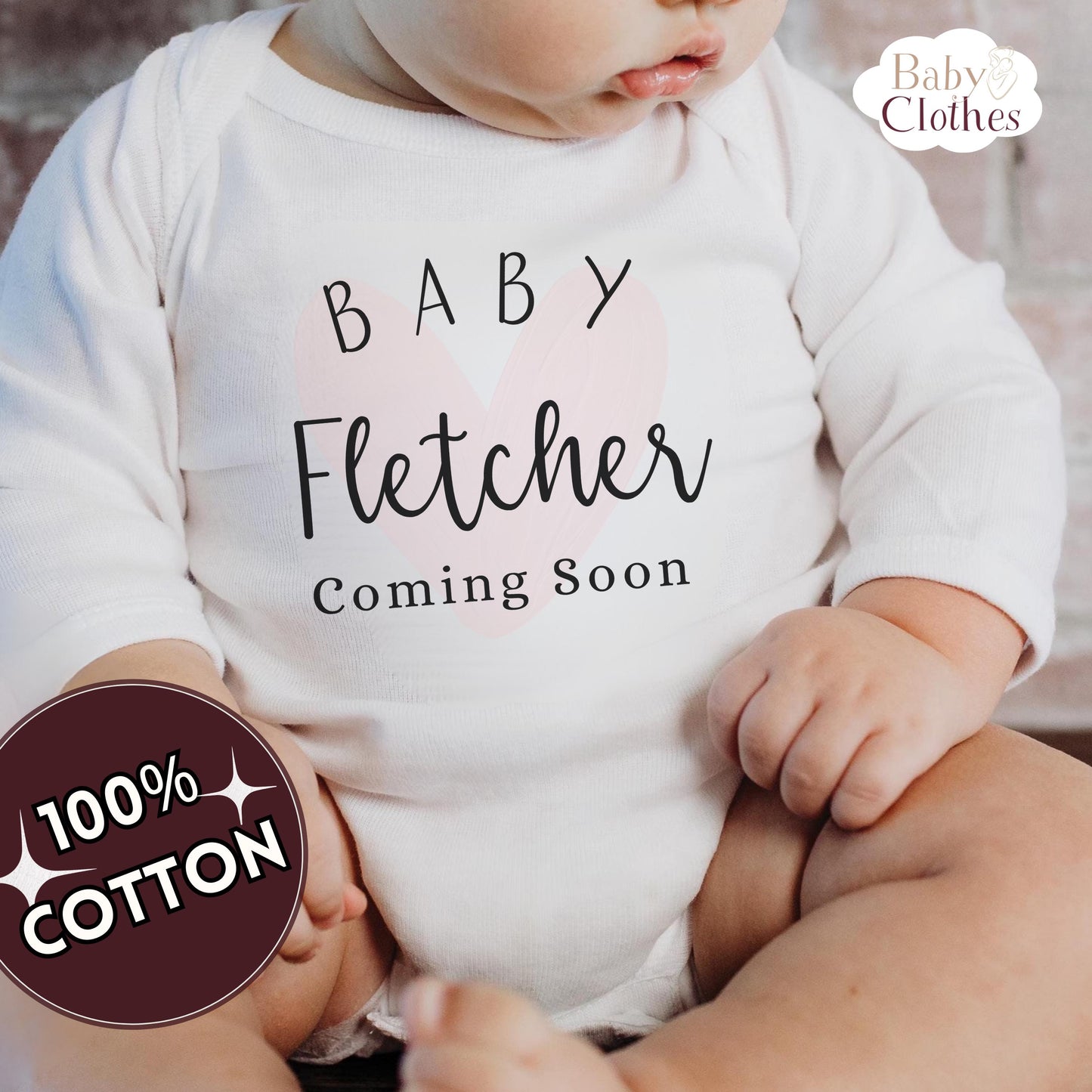 Personalised Pregnancy Announcement Baby Bodysuit, Pregnancy Reveal Baby Grow, Custom Baby Due 2026, Baby Coming Soon