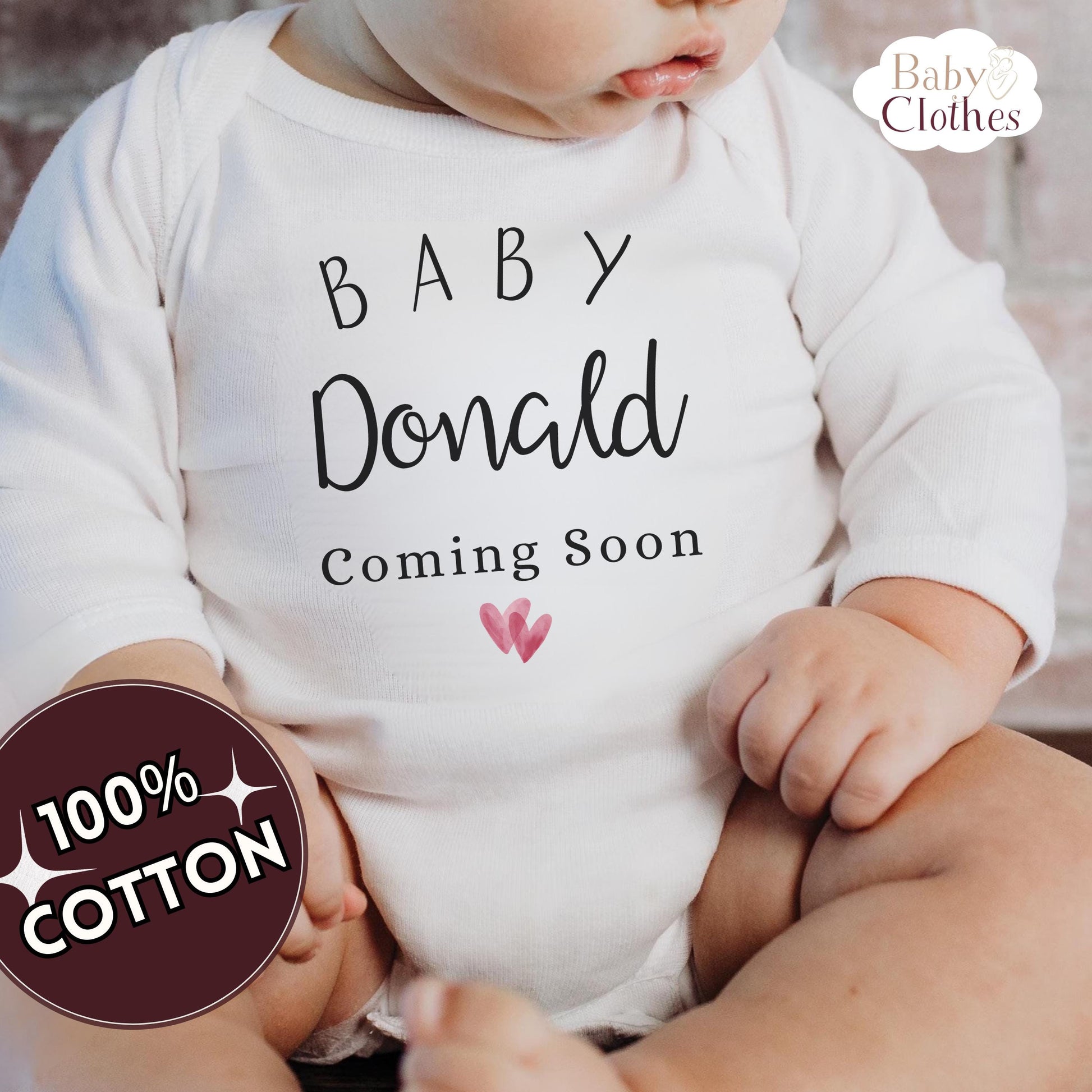 Personalised Pregnancy Announcement Baby Bodysuit, Pregnancy Reveal Baby Grow, Custom Baby Due 2026, Baby Coming Soon