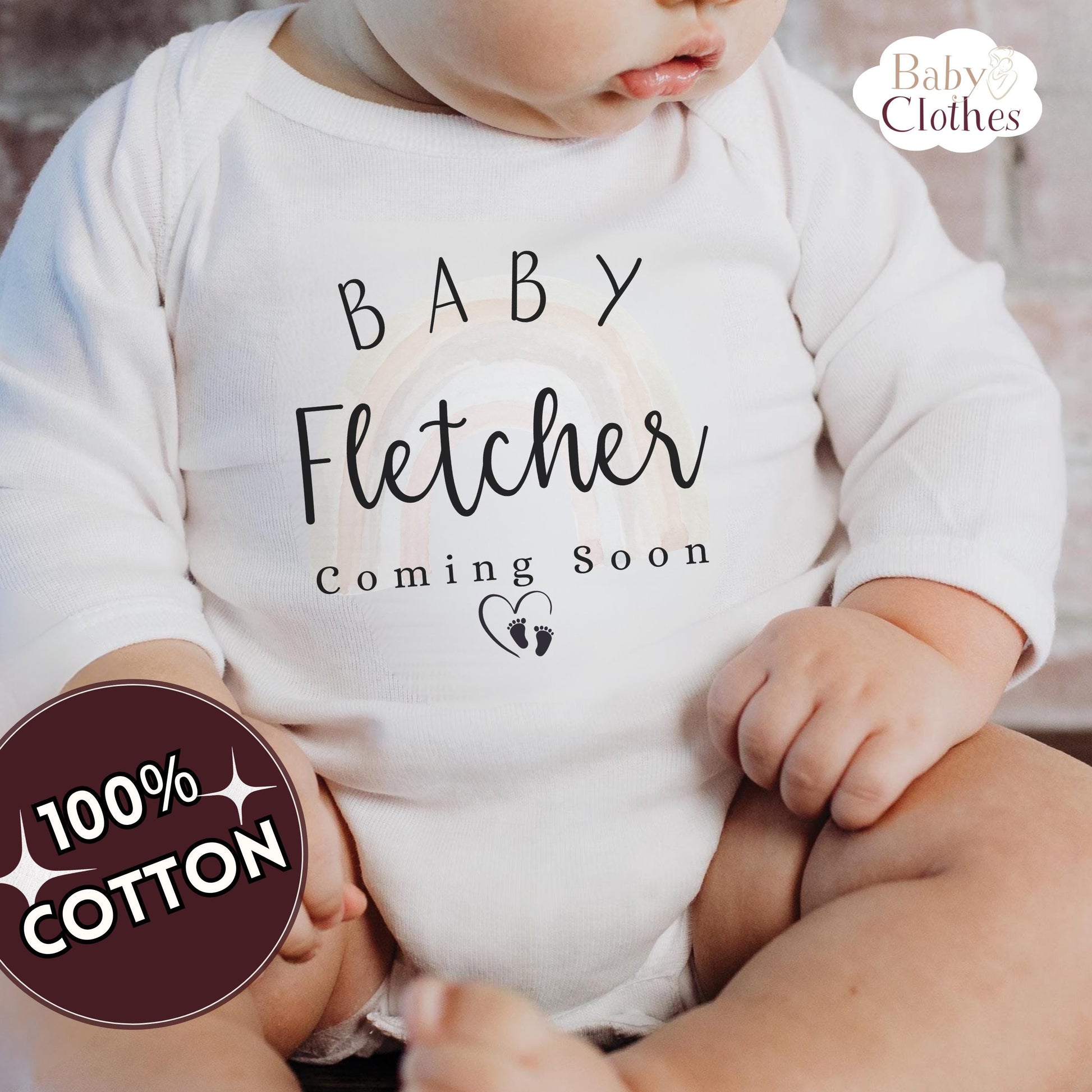 Personalised Pregnancy Announcement Baby Bodysuit, Pregnancy Reveal Baby Grow, Custom Baby Due 2026, Baby Coming Soon