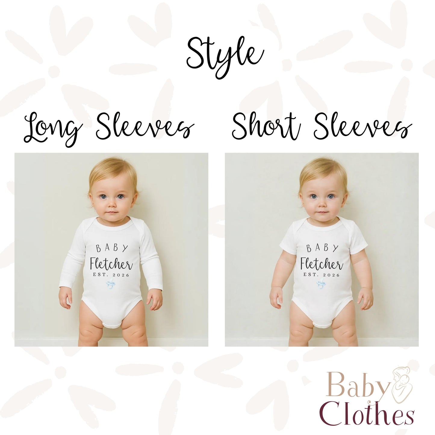 Personalised Pregnancy Announcement Baby Bodysuit, Pregnancy Reveal Baby Grow, Custom Baby Due 2026, Baby Coming Soon