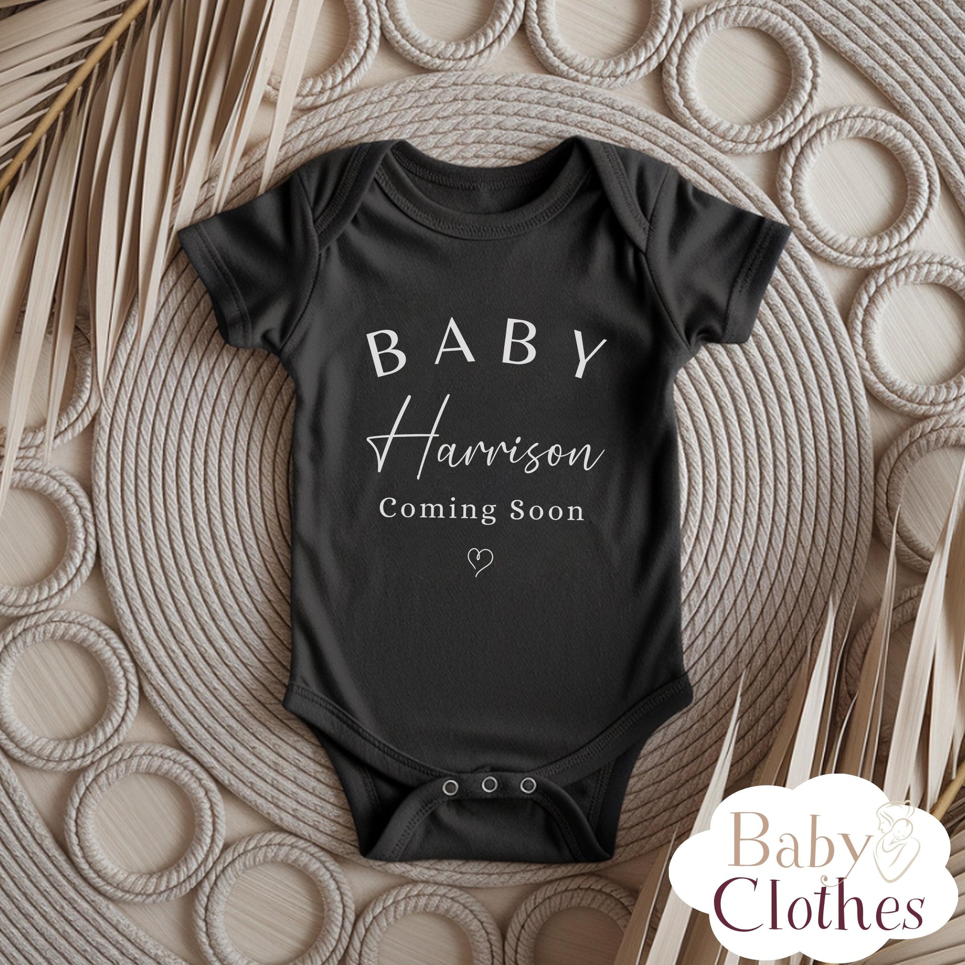 Personalised Pregnancy Announcement Baby Bodysuit, Pregnancy Reveal Baby Grow, Custom Baby Due 2026, Baby Coming Soon