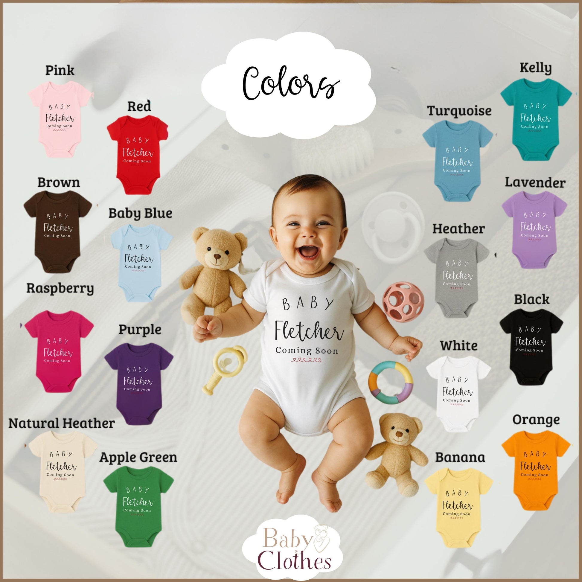 Personalised Pregnancy Announcement Baby Bodysuit, Pregnancy Reveal Baby Grow, Custom Baby Due 2026, Baby Coming Soon