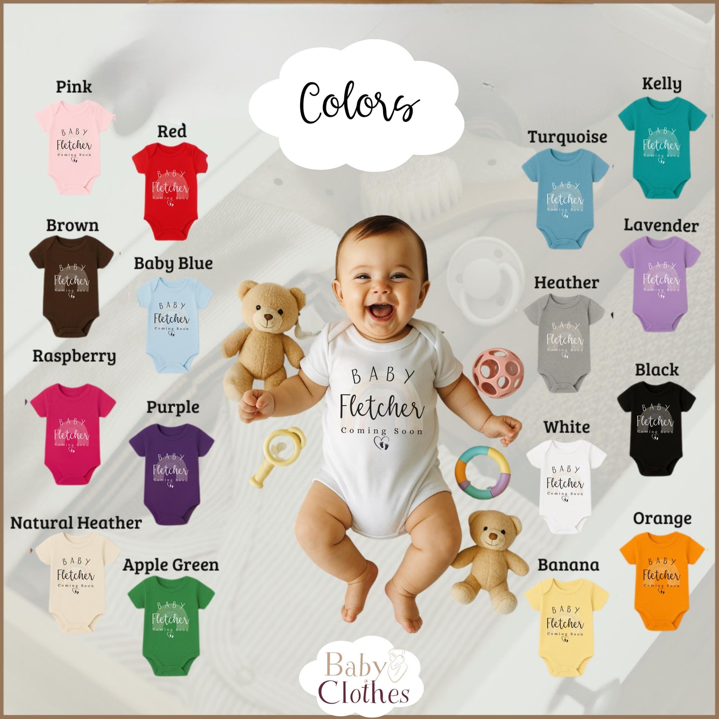 Personalised Pregnancy Announcement Baby Bodysuit, Pregnancy Reveal Baby Grow, Custom Baby Due 2026, Baby Coming Soon