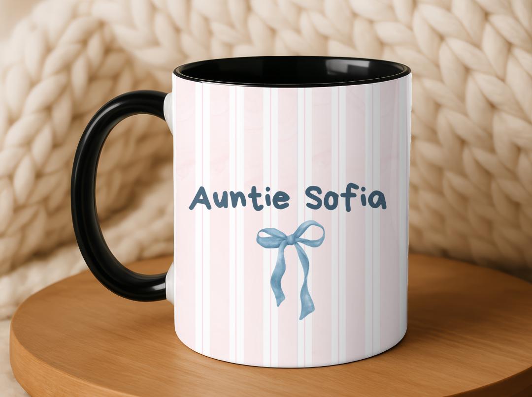 Personalized Auntie Mug Est. 2026, Custom Name Baby Announcement Gift, New Aunt Coffee Cup, Pregnancy Reveal Idea for Sister or Best Friend