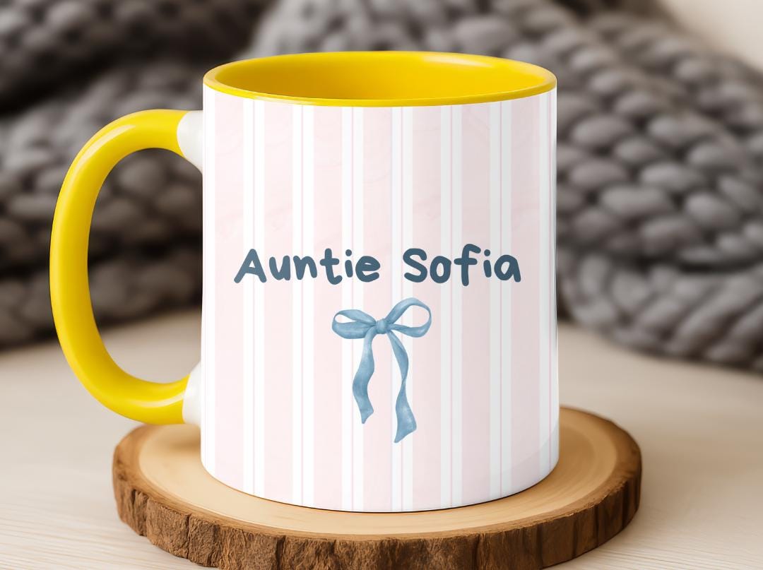 Personalized Auntie Mug Est. 2026, Custom Name Baby Announcement Gift, New Aunt Coffee Cup, Pregnancy Reveal Idea for Sister or Best Friend