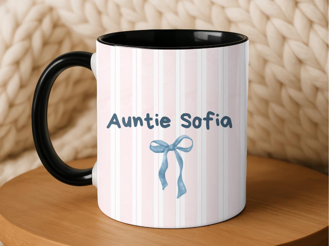 Personalized Auntie Mug Est. 2026, Custom Name Baby Announcement Gift, New Aunt Coffee Cup, Pregnancy Reveal Idea for Sister or Best Friend