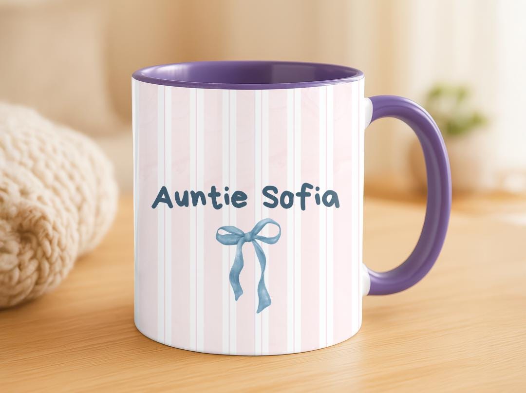 Personalized Auntie Mug Est. 2026, Custom Name Baby Announcement Gift, New Aunt Coffee Cup, Pregnancy Reveal Idea for Sister or Best Friend