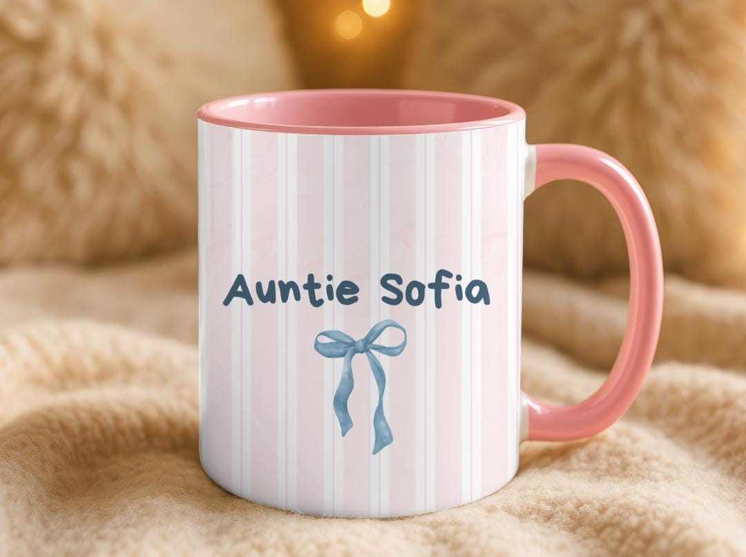 Personalized Auntie Mug Est. 2026, Custom Name Baby Announcement Gift, New Aunt Coffee Cup, Pregnancy Reveal Idea for Sister or Best Friend