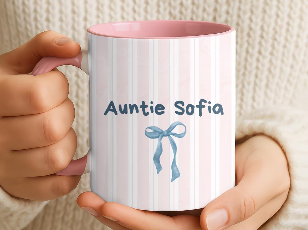 Personalized Auntie Mug Est. 2026, Custom Name Baby Announcement Gift, New Aunt Coffee Cup, Pregnancy Reveal Idea for Sister or Best Friend