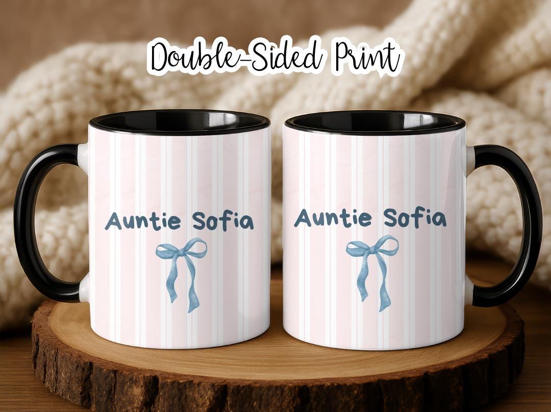 Personalized Auntie Mug Est. 2026, Custom Name Baby Announcement Gift, New Aunt Coffee Cup, Pregnancy Reveal Idea for Sister or Best Friend