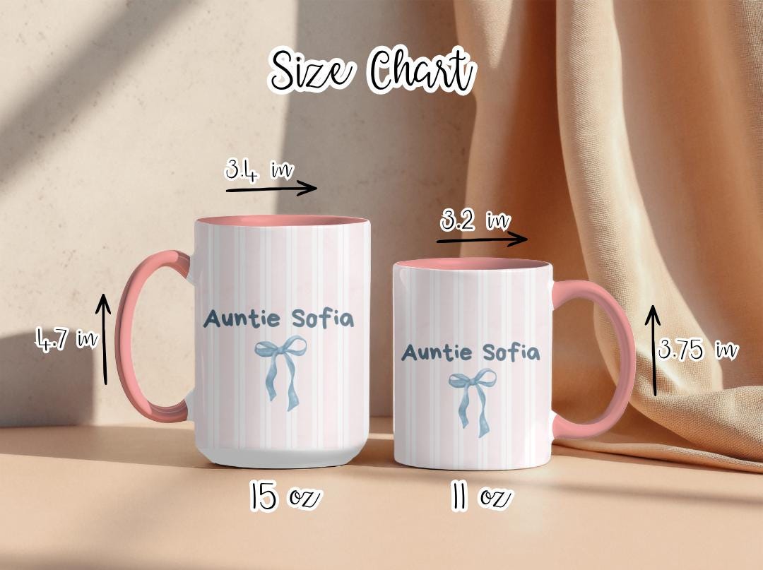 Personalized Auntie Mug Est. 2026, Custom Name Baby Announcement Gift, New Aunt Coffee Cup, Pregnancy Reveal Idea for Sister or Best Friend
