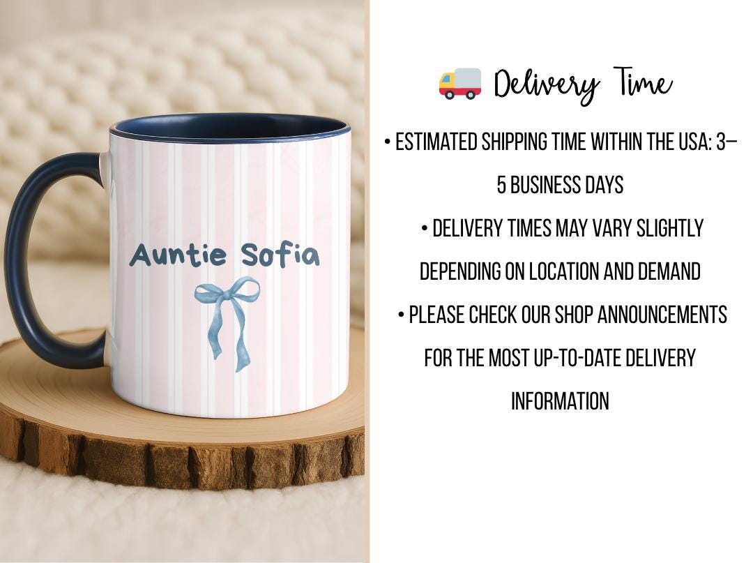 Personalized Auntie Mug Est. 2026, Custom Name Baby Announcement Gift, New Aunt Coffee Cup, Pregnancy Reveal Idea for Sister or Best Friend