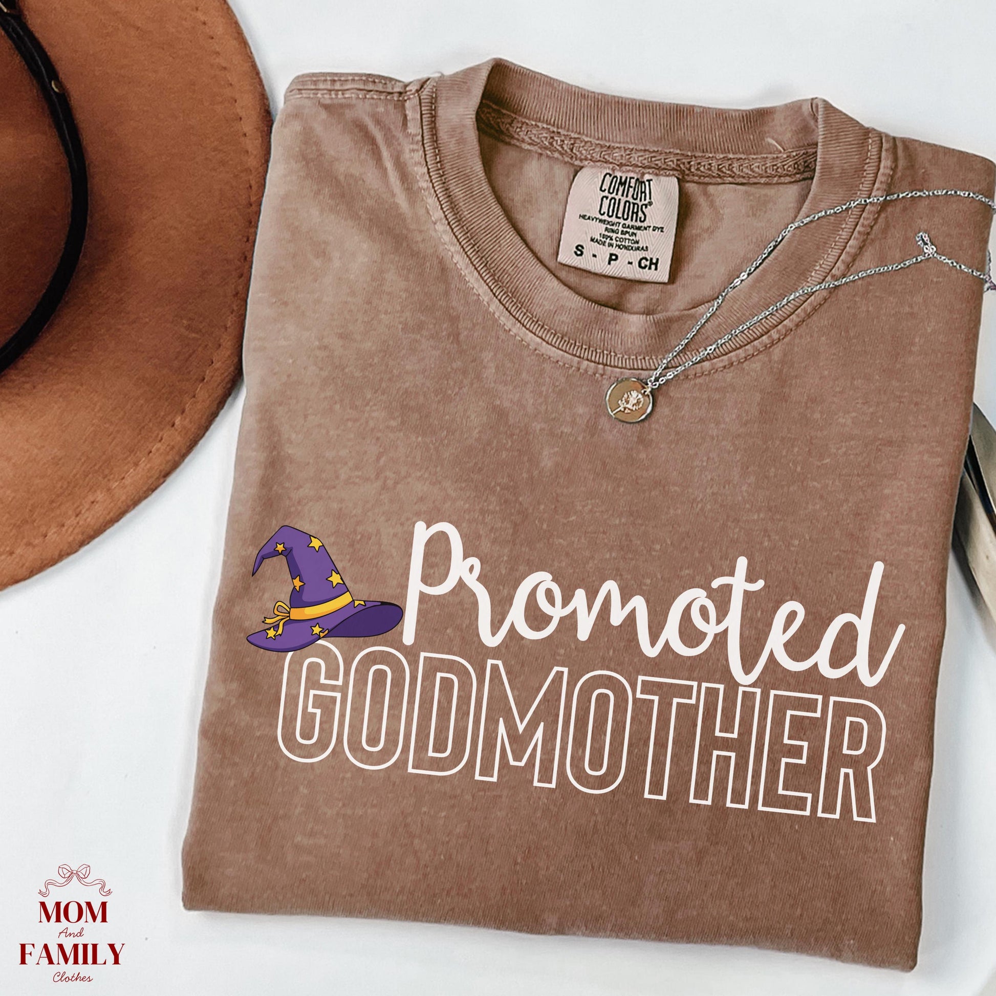 Promoted Godmother Shirt, Funny Godparent Proposal Tee, Comfort Colors® Gift For New Godmother, Baptism Or Baby Announcement Shirt