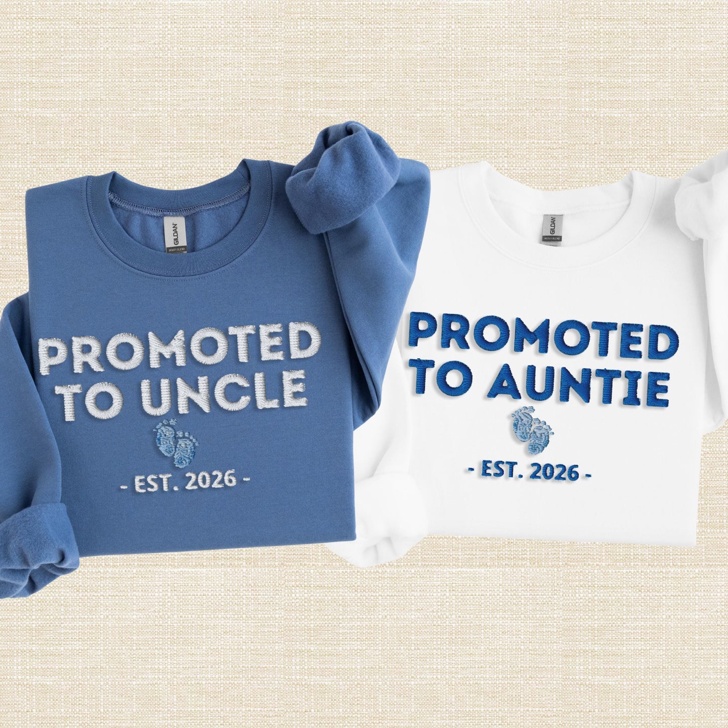 Promoted To Godmother Embroidered Sweatshirt, Personalized Est Year, Godparent Proposal Gift, Baby Announcement Crewneck,Mom To Be Gift Idea