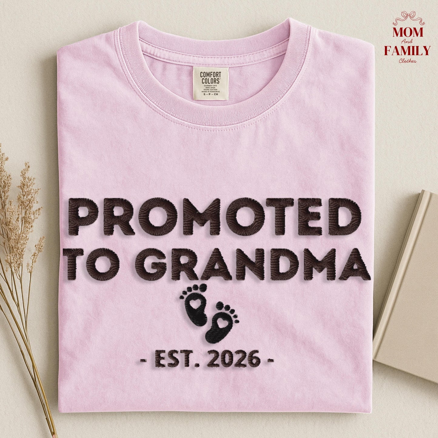 Promoted To Godmother Embroidered Sweatshirt, Personalized Est Year, Godparent Proposal Gift, Baby Announcement Crewneck,Mom To Be Gift Idea