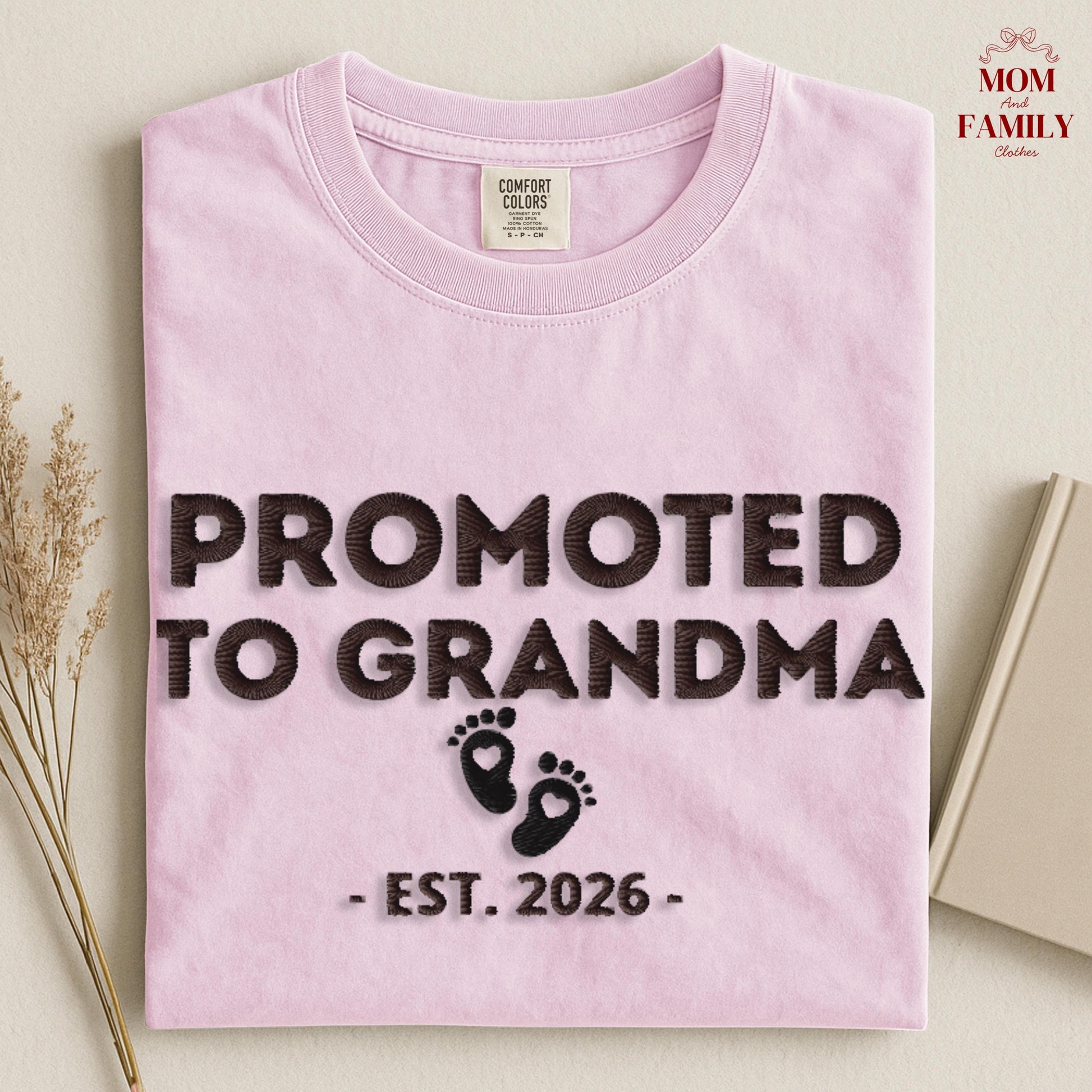 Promoted To Godmother Embroidered Sweatshirt, Personalized Est Year, Godparent Proposal Gift, Baby Announcement Crewneck,Mom To Be Gift Idea