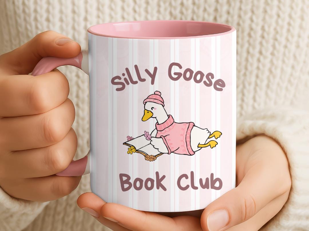 Silly goose book mug