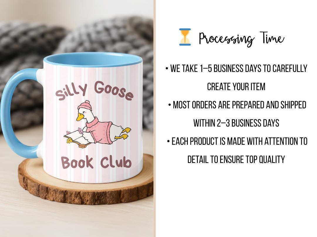 Silly goose book mug