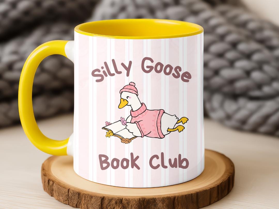 Silly goose book mug