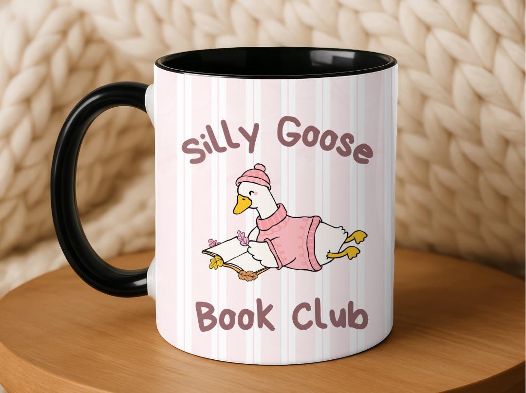 Silly goose book mug