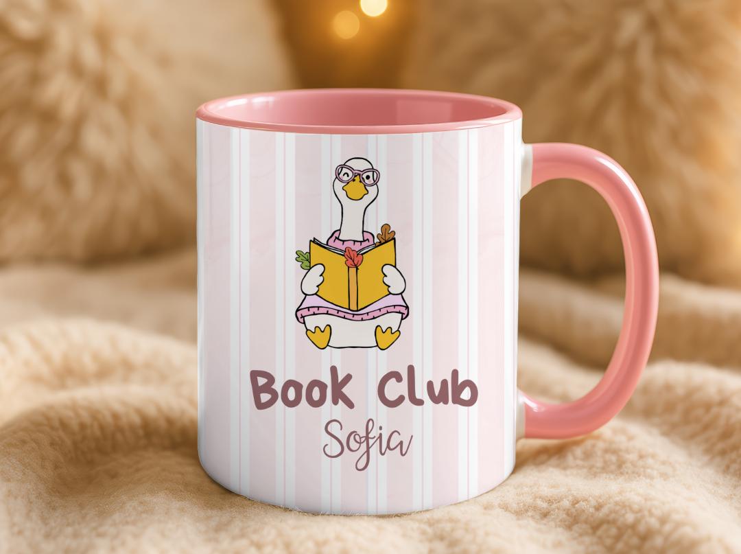 Silly goose book mug personalized