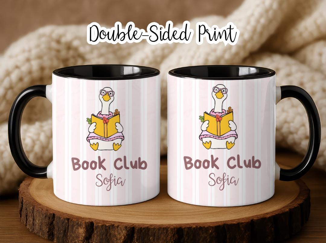 Silly goose book mug personalized