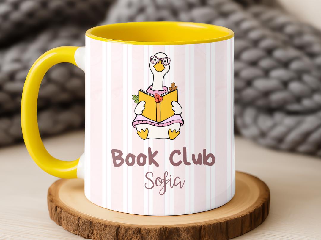 Silly goose book mug personalized