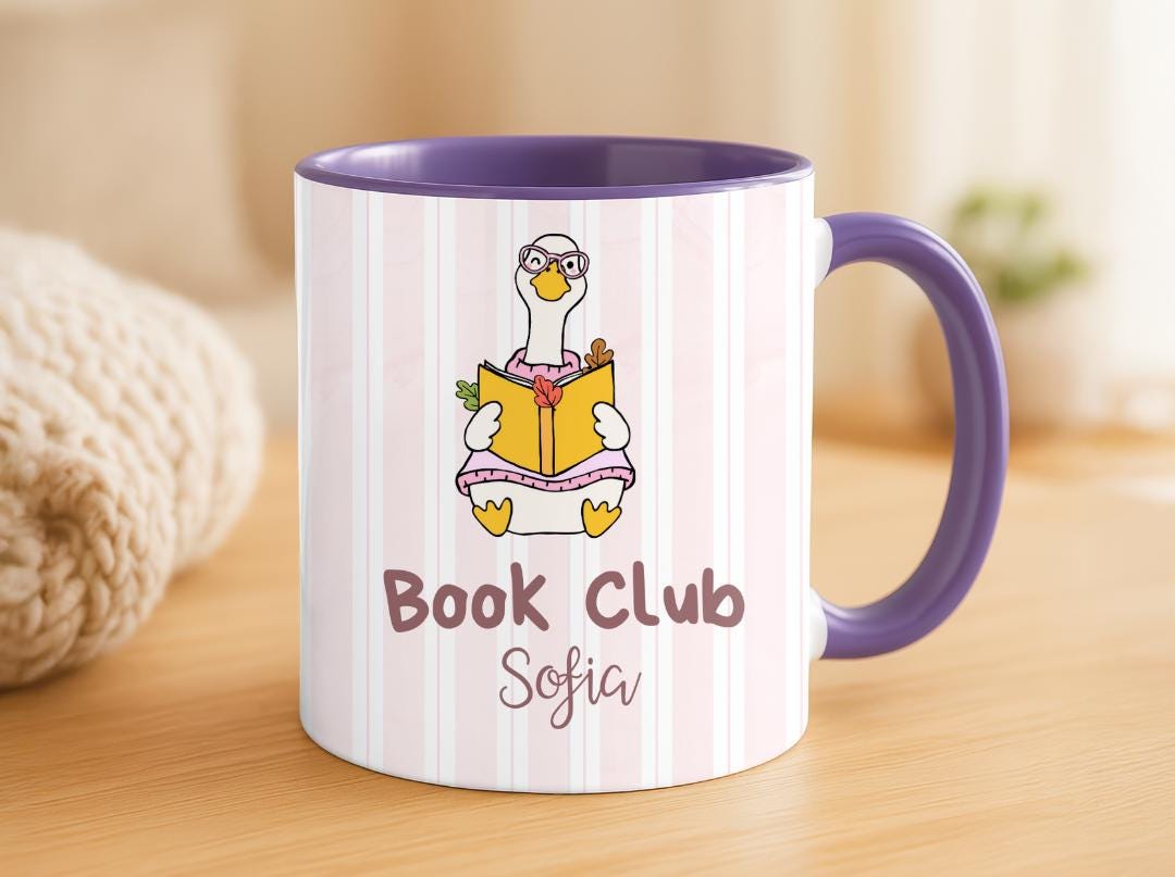 Silly goose book mug personalized