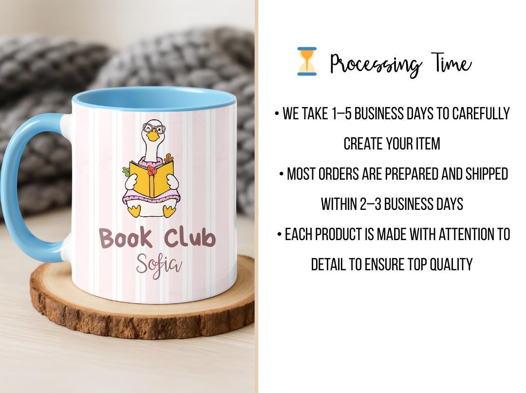 Silly goose book mug personalized