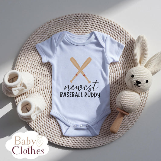 newest baseball buddy baby bodysuit, cute baseball baby outfit, baby announcement, newborn baby gift, daddy’s baseball partner onesie®