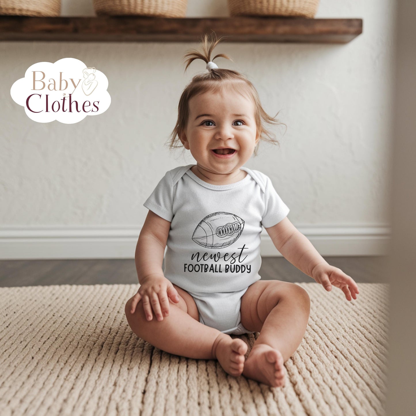 newest football buddy baby bodysuit, cute football baby outfit, baby announcement, newborn baby gift, daddy’s football partner onesie®