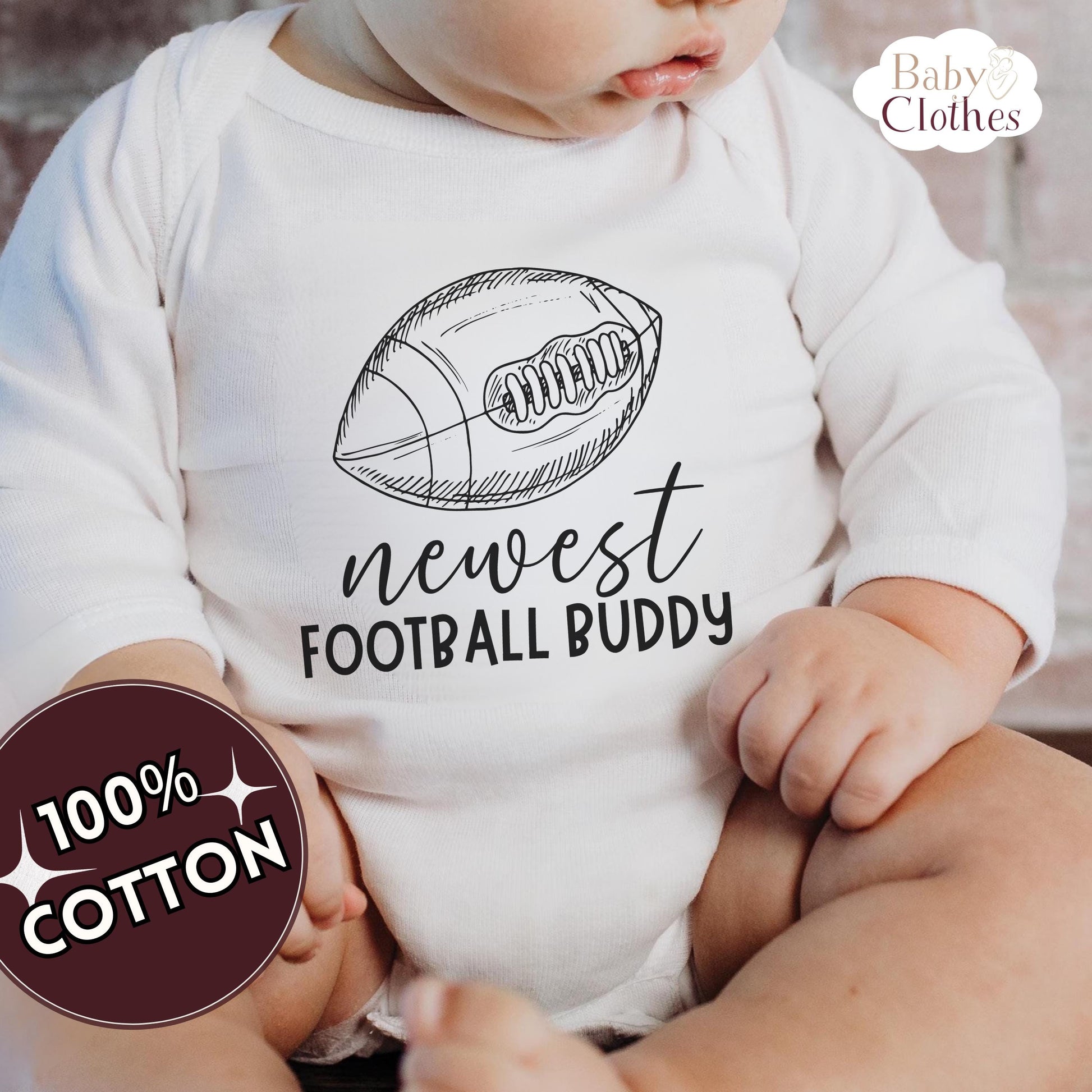 newest football buddy baby bodysuit, cute football baby outfit, baby announcement, newborn baby gift, daddy’s football partner onesie®