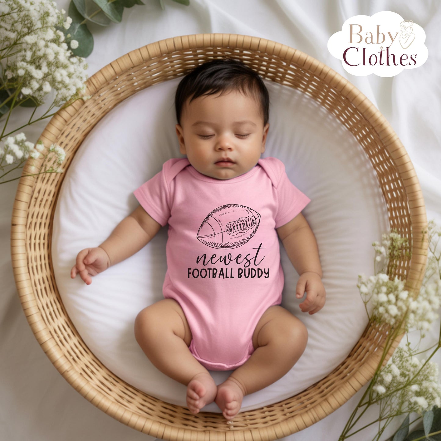 newest football buddy baby bodysuit, cute football baby outfit, baby announcement, newborn baby gift, daddy’s football partner onesie®