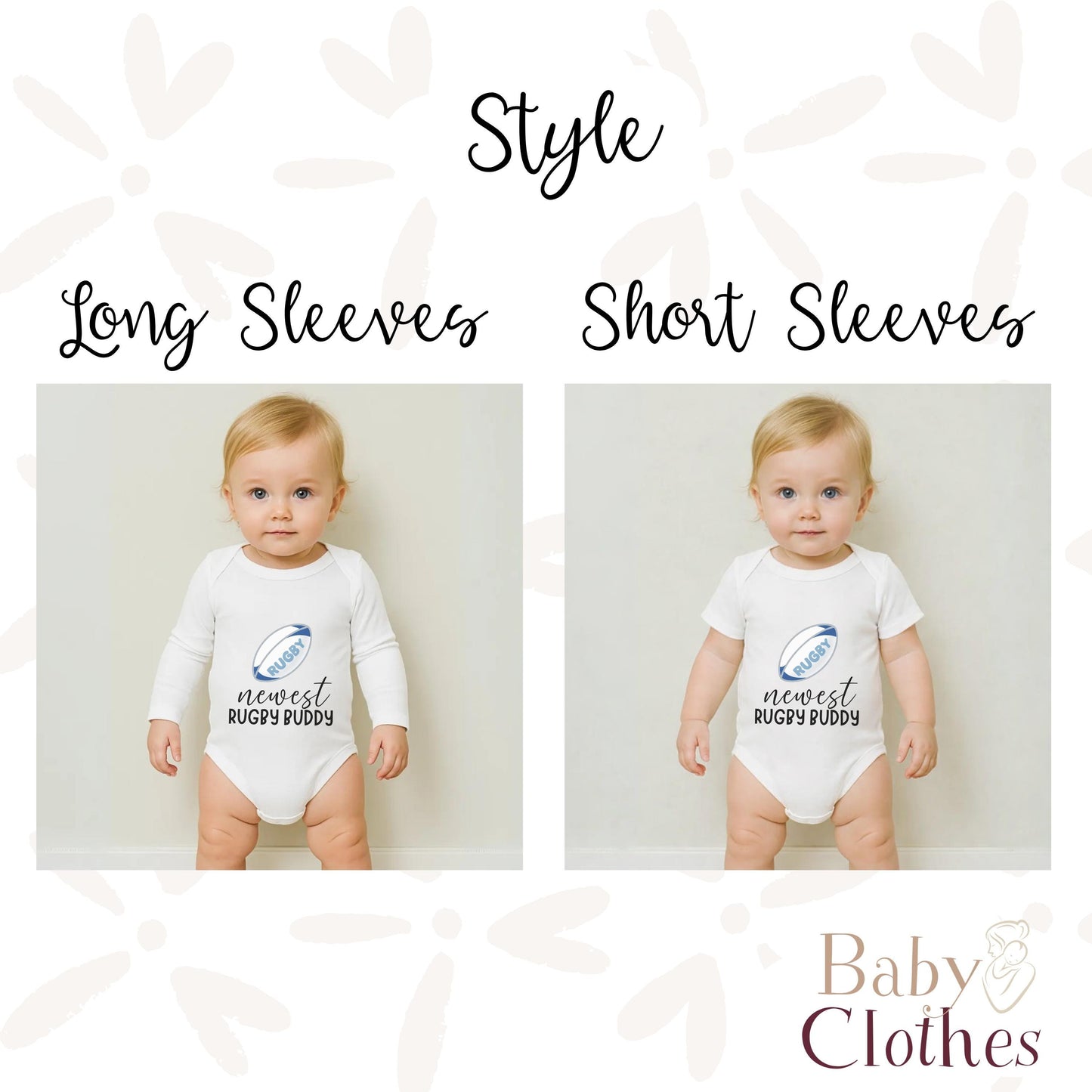 newest rugby buddy baby bodysuit, cute rugby baby outfit, baby announcement, newborn baby gift, daddy’s rugby partner