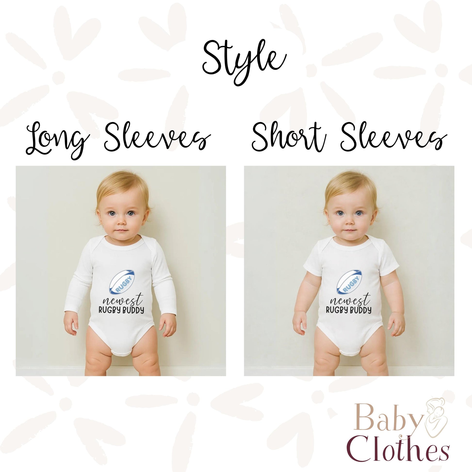 newest rugby buddy baby bodysuit, cute rugby baby outfit, baby announcement, newborn baby gift, daddy’s rugby partner